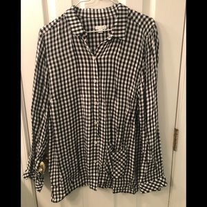 Button Down Checked Blouse